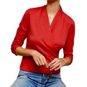Coral Wrap Top from Anthropologie, New With Tags!
